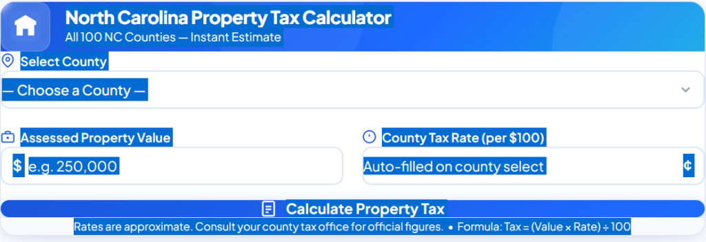 North Carolina Tax Calculator